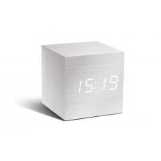 Gingko Cube Click Clock - White with White LED